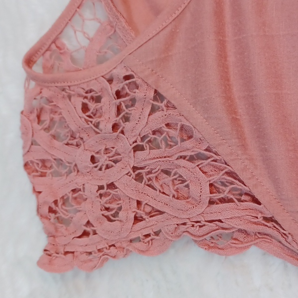 french laundry woman's chochet orange tie front crop top  xl - Picture 6 of 6